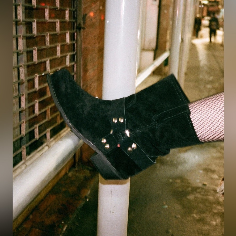 NWOB - Jeffrey Campbell - Waylon-Lo Square-Toe Western Ankle Boots - Suede - 10